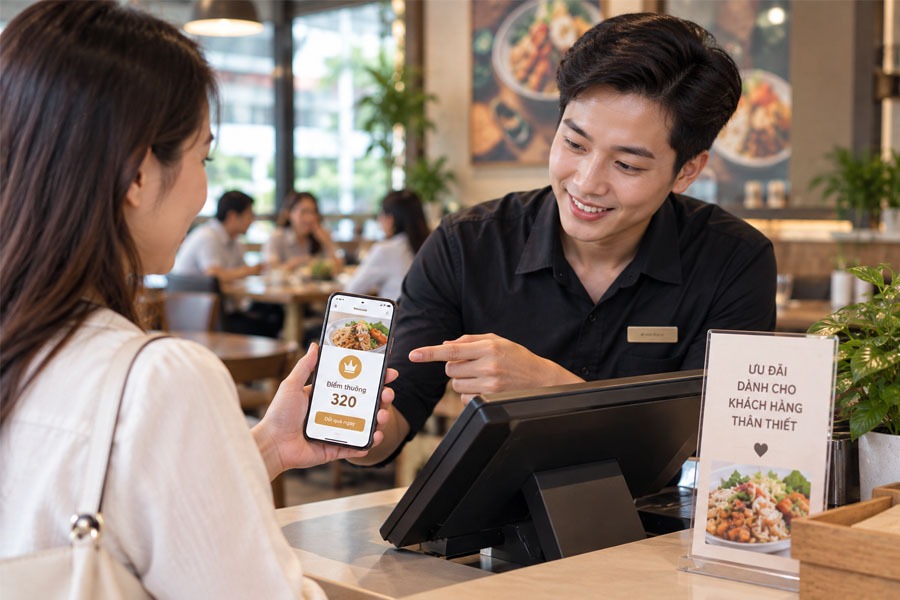 Tích điểm thưởng cho khách hàng thân thiết.