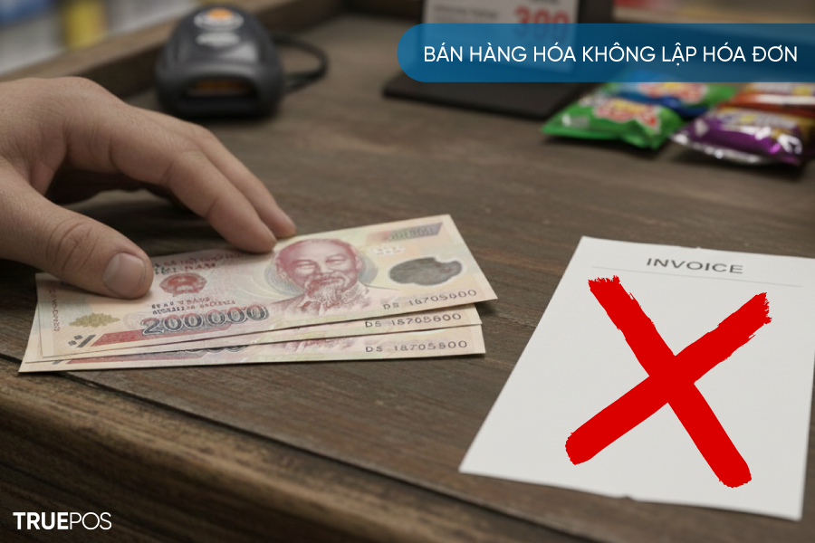 Bán hàng hoá không lập hoá đơn đúng quy định.