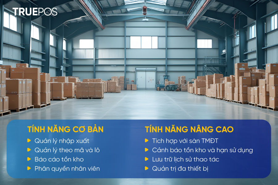 Các tính năng của phần mềm quản lý kho.