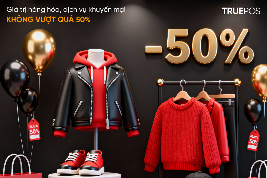 Giá trị hàng hóa, dịch vụ dùng để khuyến mại không vượt quá 50%