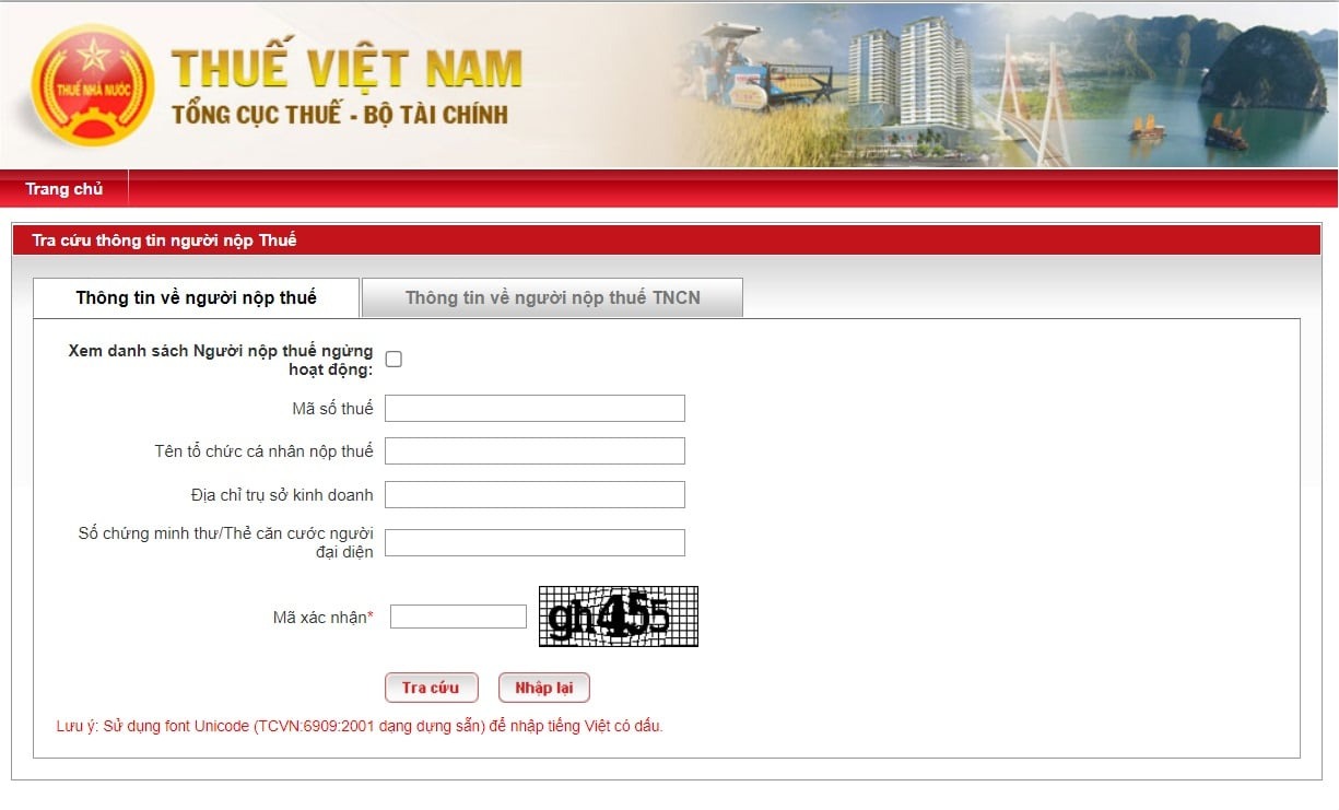 Khai báo thông tin hộ kinh doanh cá thể cần tra cứu.