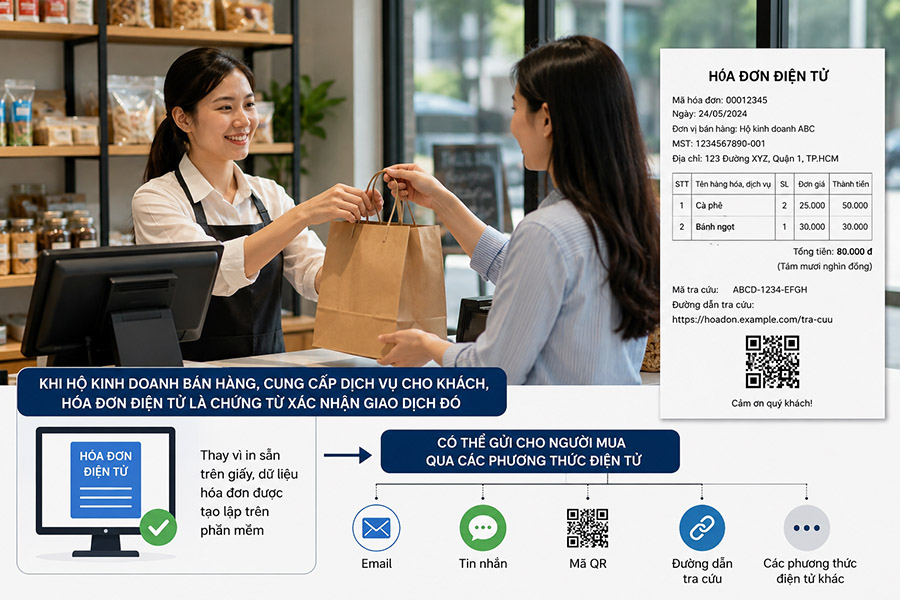 Hóa đơn điện tử là gì? Quy định mới nhất năm 2026 cho hộ kinh doanh