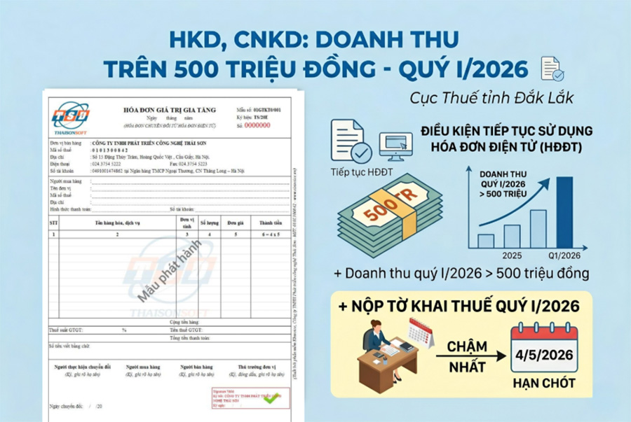 Chú ý cho Hộ kinh doanh sử dụng hóa đơn điện tử 2026