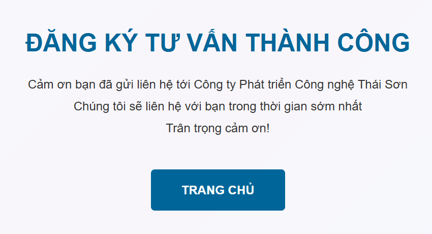 Thông báo đăng ký tài khoản thành công.