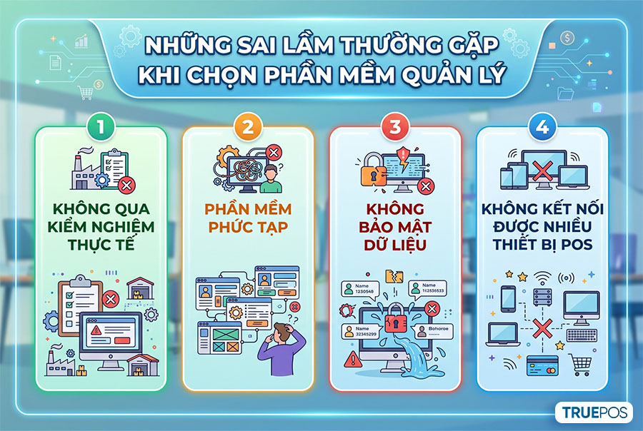 Lưu ý để tránh gặp phải sai lầm khi chọn phần mềm quản lý.