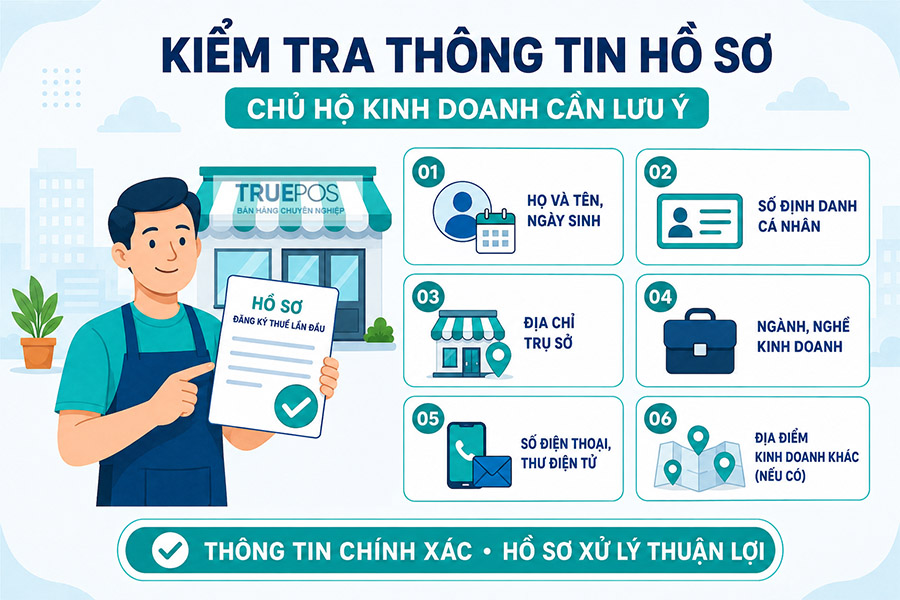 Kiểm tra thông tin hồ sơ hộ kinh doanh đăng ký thuế