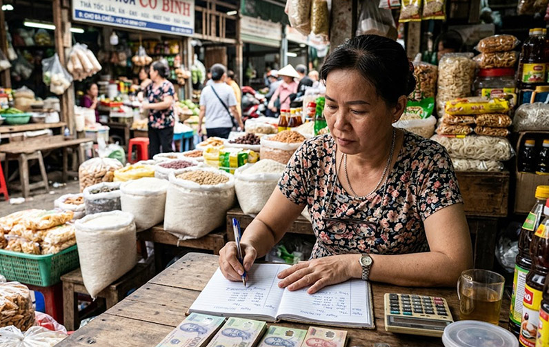 Tiểu thương và hộ kinh doanh cần theo dõi rõ nguồn tiền thu về