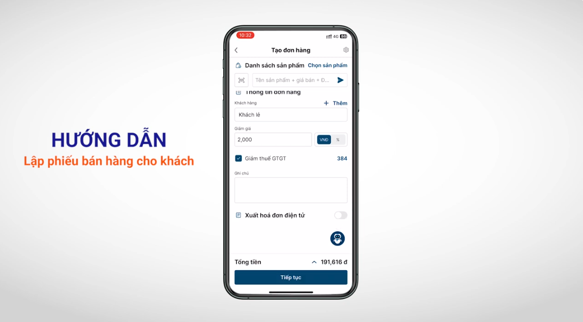 Người dùng nhập thông tin về Chương trình khuyến mại/ giảm giá (Nếu có).
