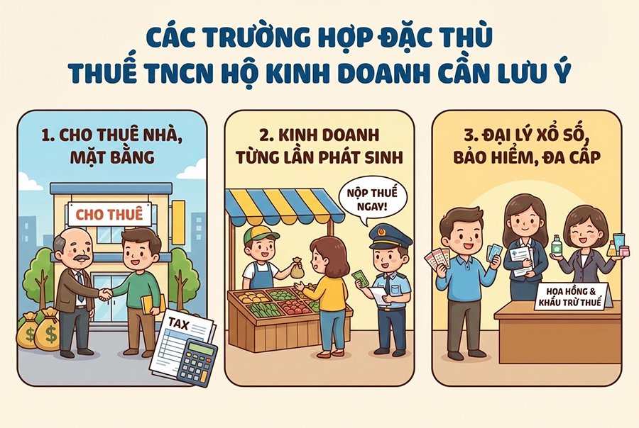 03 trường hợp hộ kinh doanh cần lưu ý khi tính thuế TNCN.