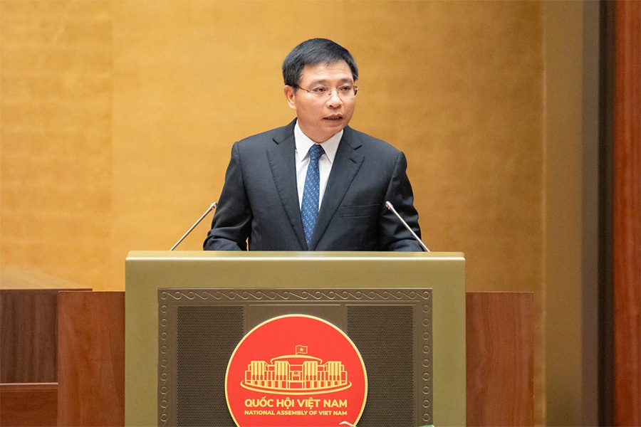 Bộ trưởng Nguyễn Văn Thắng trình bày báo cáo tiếp thu, giải trình dự thảo luật thuế.