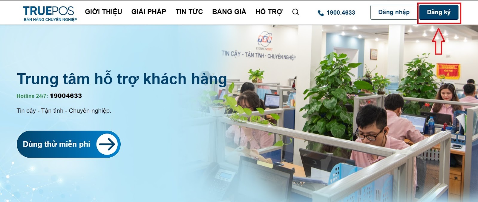 Hướng dẫn đăng ký tài khoản trên website TruePOS