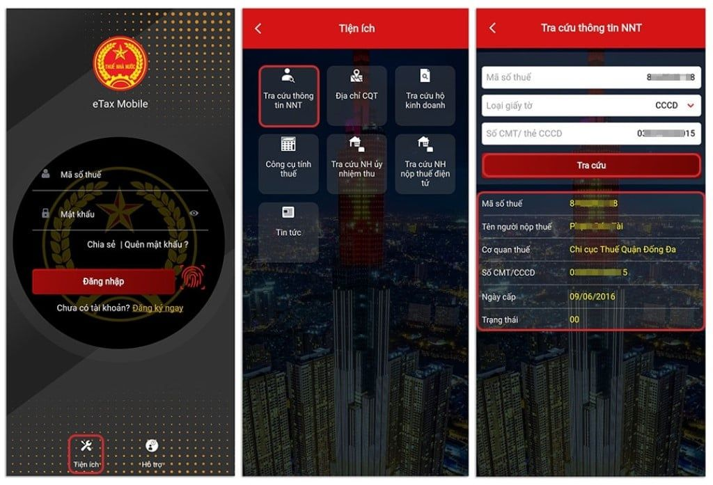 Tra cứu MST HKD dễ dàng trên ứng dụng eTax Mobile.