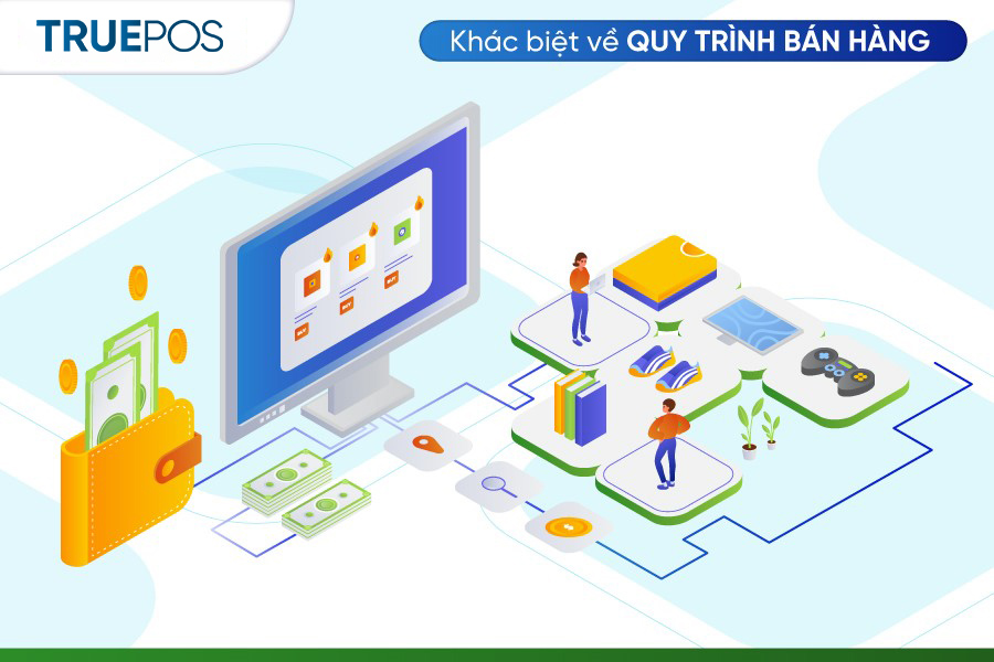 Quy trình bán hàng của hai loại hình có sự khác biệt rõ ràng.