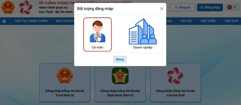 Nhập thông tin tài khoản định danh điện tử mức độ 2