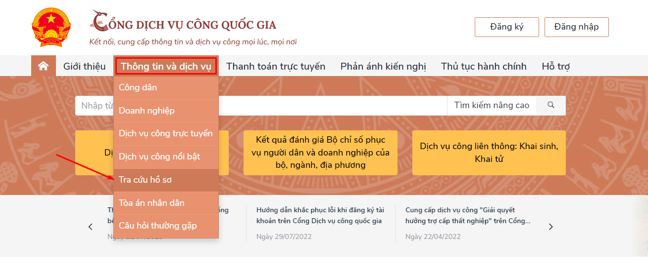 Tra cứu hồ sơ ĐKKD nhanh chóng trên Cổng DV công Quốc gia.