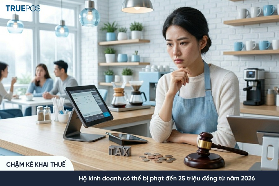 Mức phạt chậm kê khai thuế áp dụng cho HKD năm 2026.