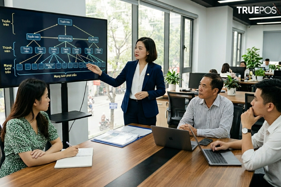 Mô phỏng mô hình kinh doanh hoạt động đa cấp.
