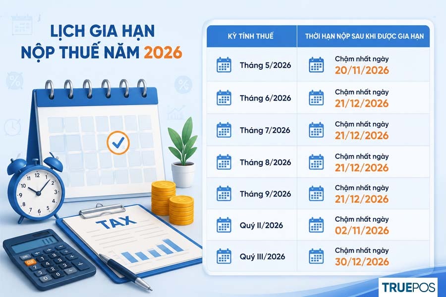 Thời gian gia hạn thuế GTGT và thuế TNCN của hộ kinh doanh